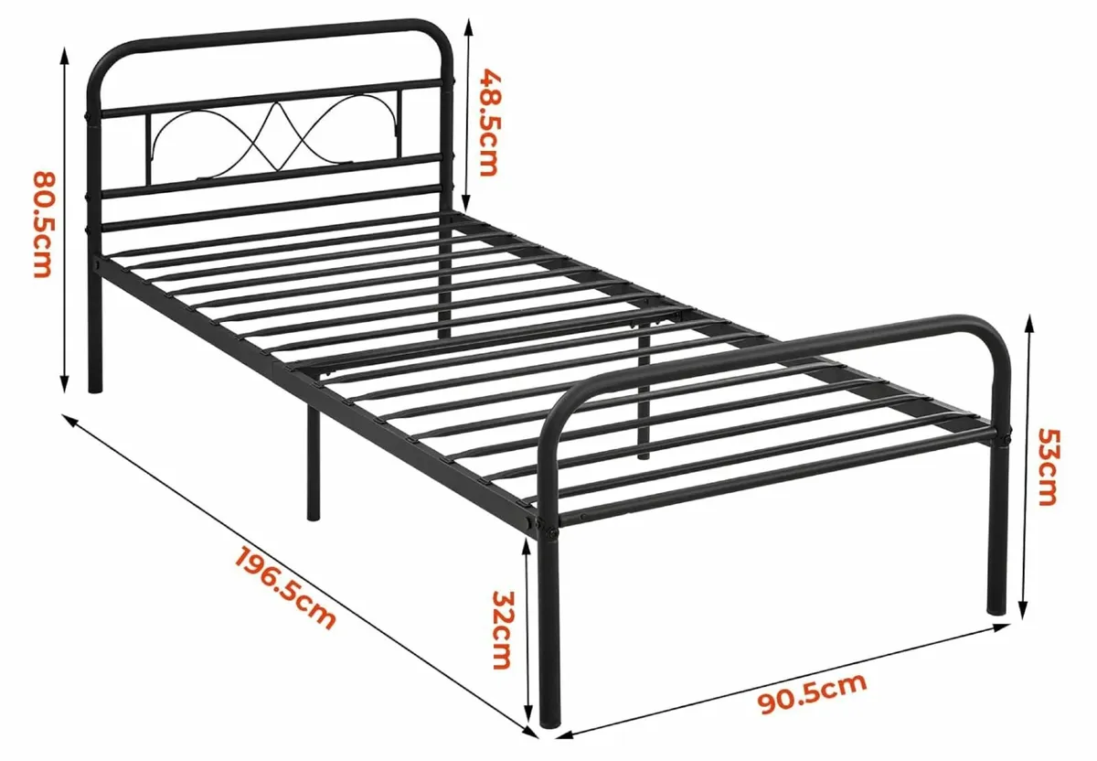 Single Bed Frame - Metal - Image 1