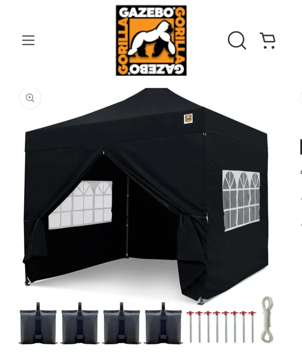 Gorilla Gazebo 3m x 3m Pop-Up Gazebo Black ⚫️ - Image 1