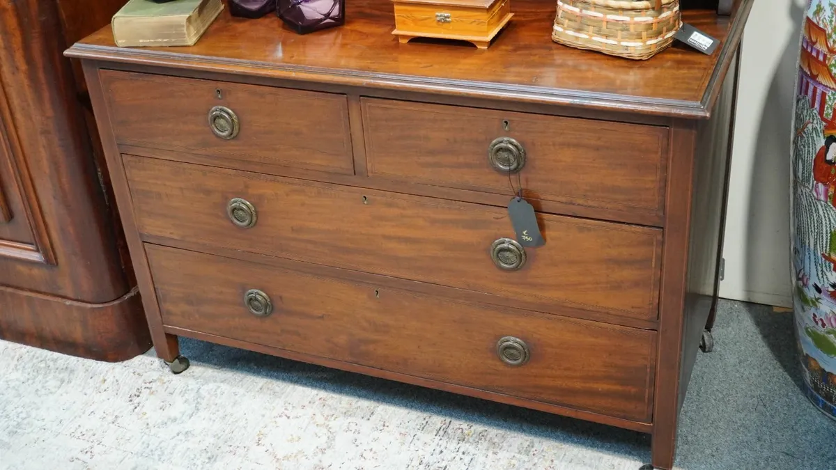 Antique Mahogany Dressing Table with Mirror - Image 4
