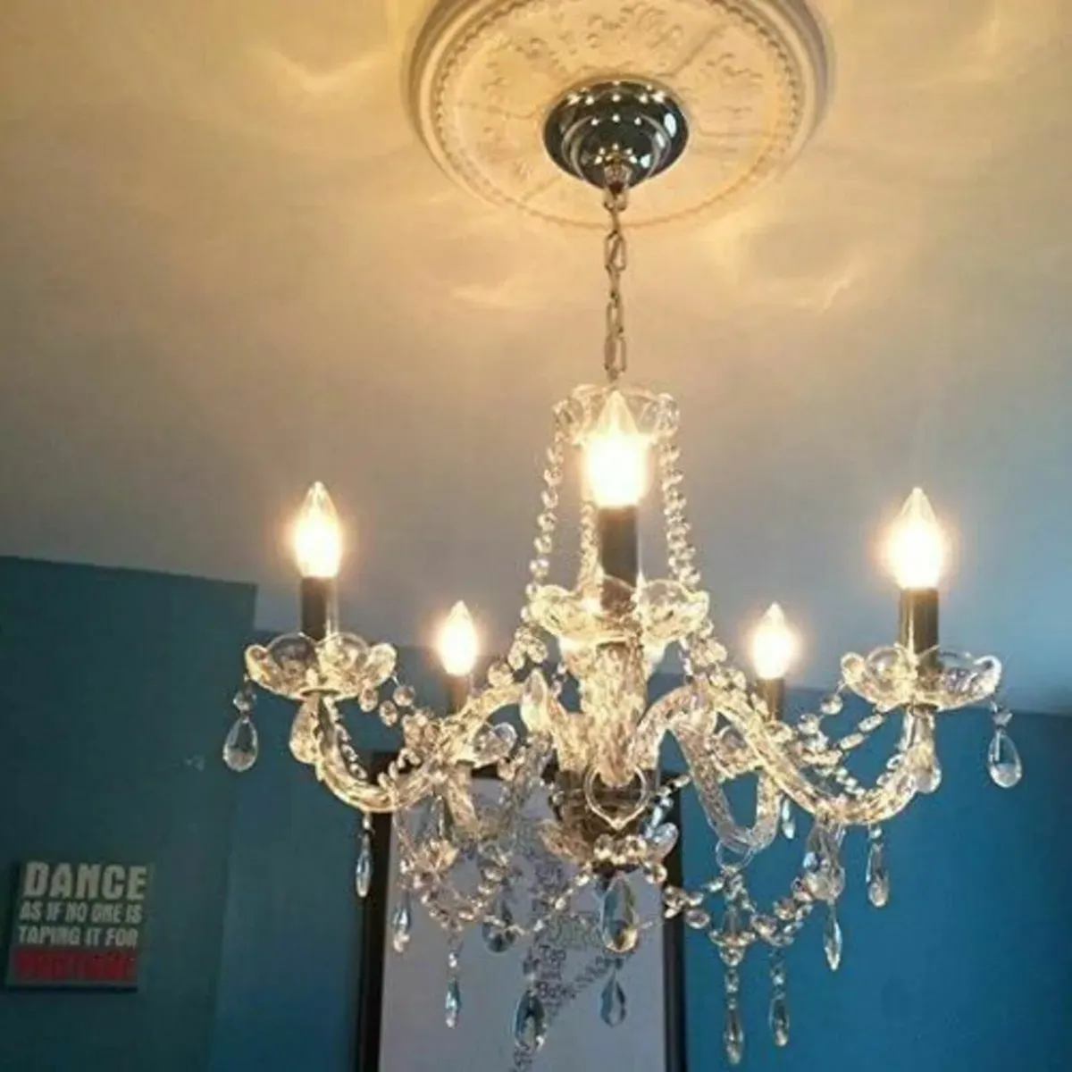 5 Light Chandelier Pendant Lamp Modern Clear - Image 4