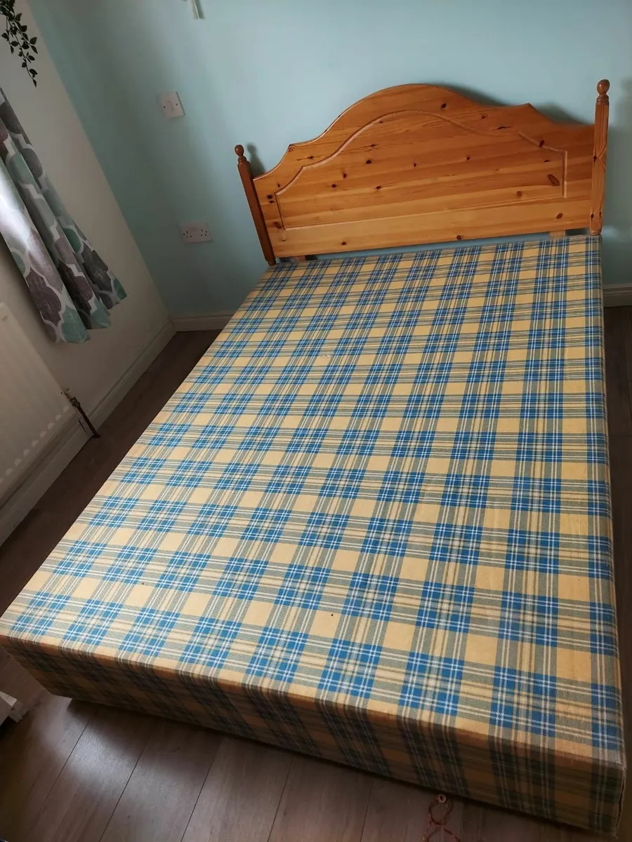 Double Bed frame with spring bed to collect (Free) - Image 2