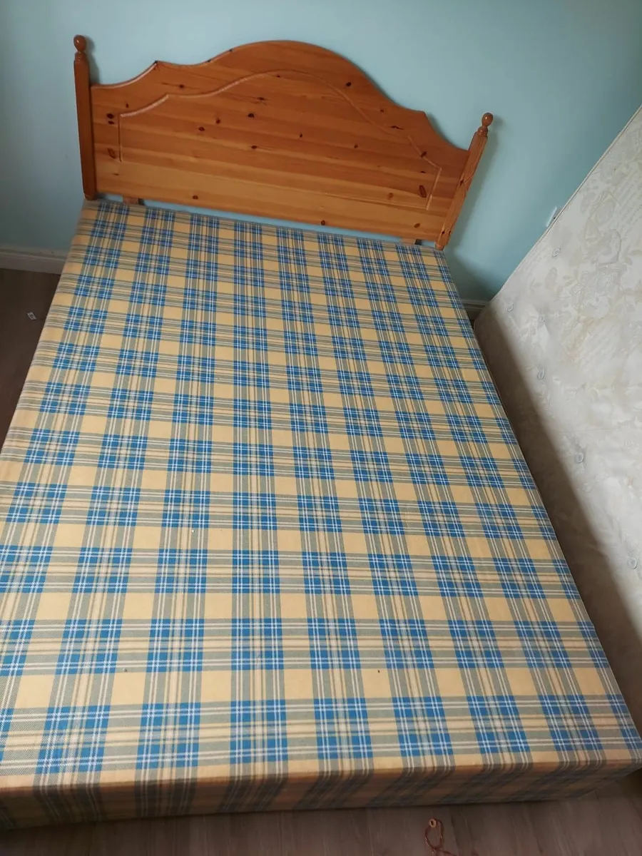 Double Bed frame with spring bed to collect (Free) - Image 4