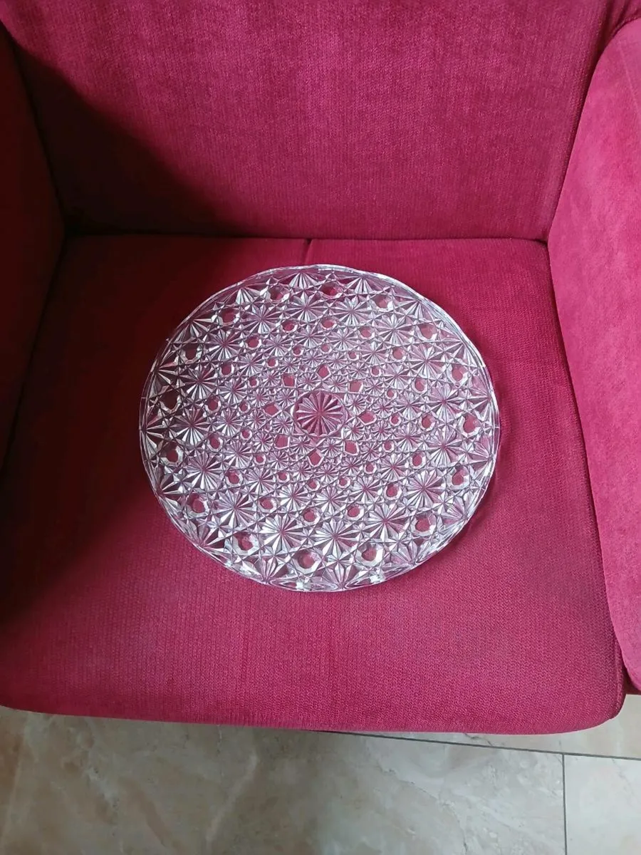 Large Cut glass platter - Image 3