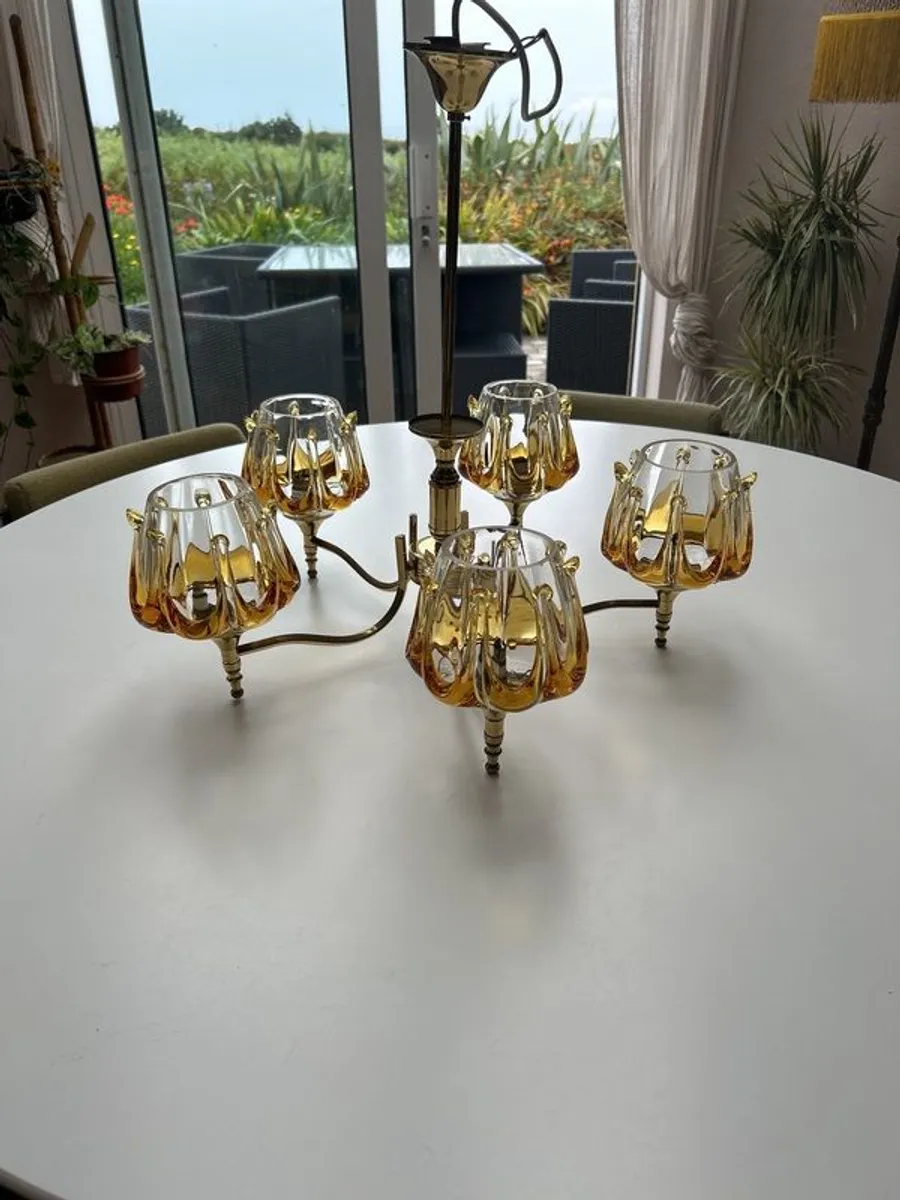 Stunning retro Murano glass chandelier ,Matching Sconces - Image 1