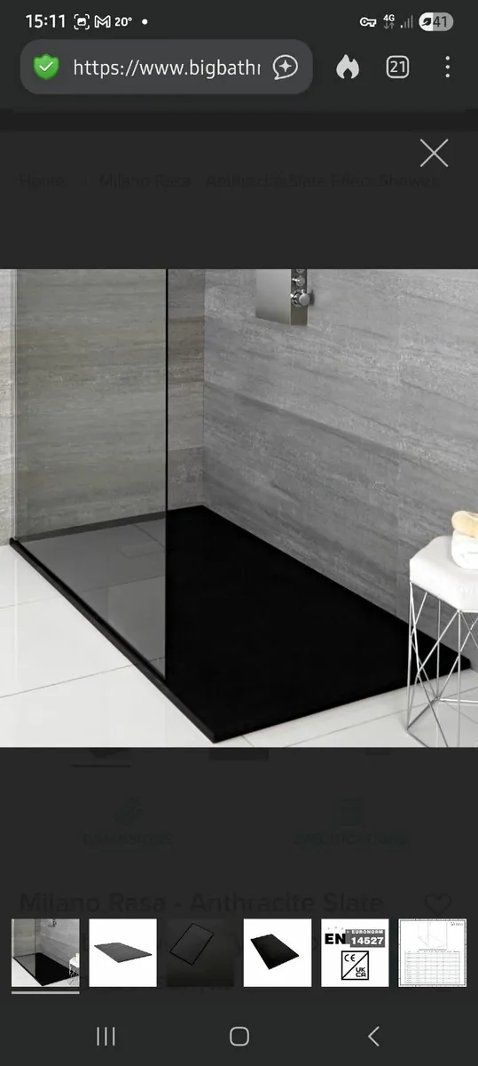 Milano slate effect shower tray - Image 1