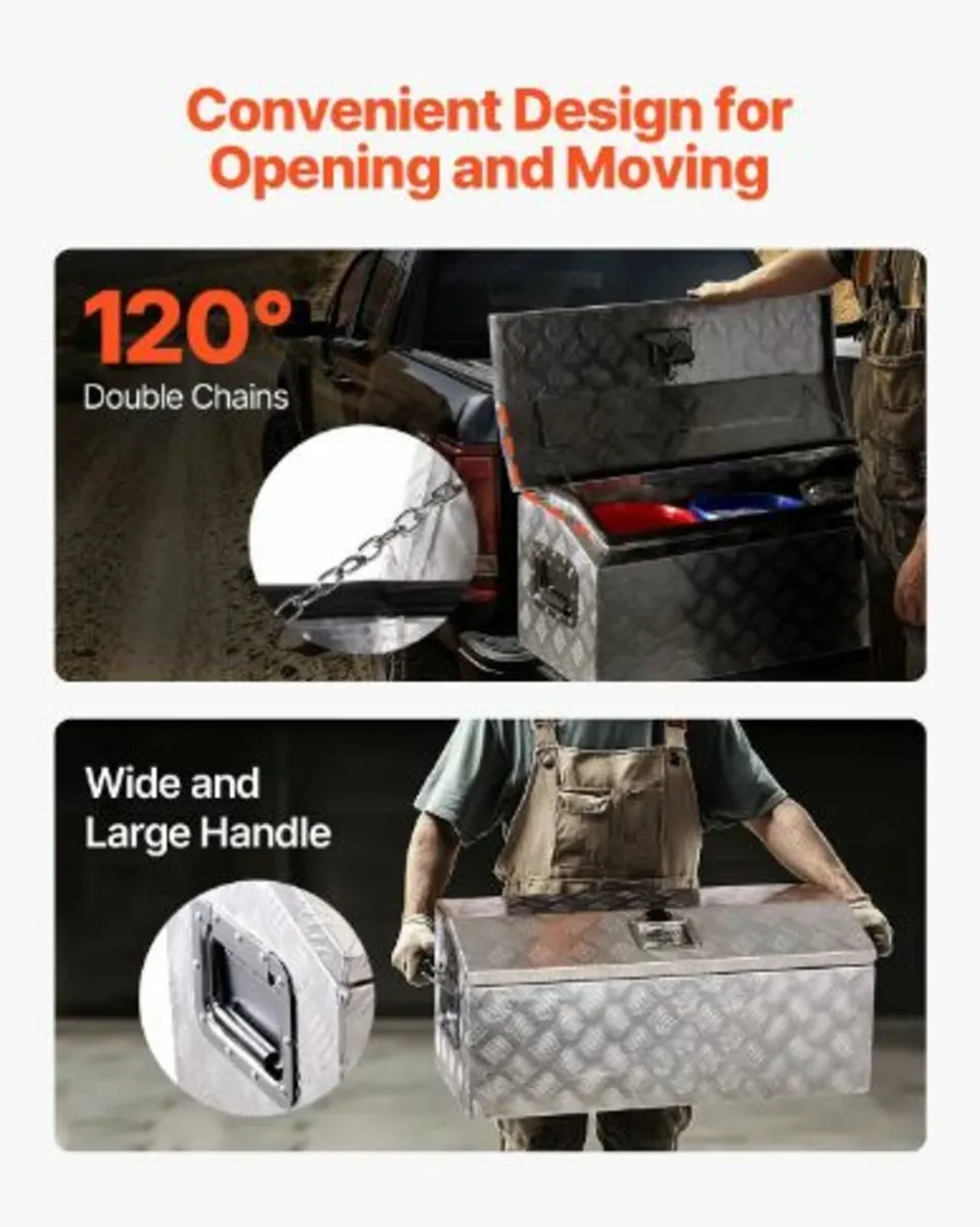 30"x13"x13" Heavy Duty Aluminum Truck Bed Tool Box - Image 3