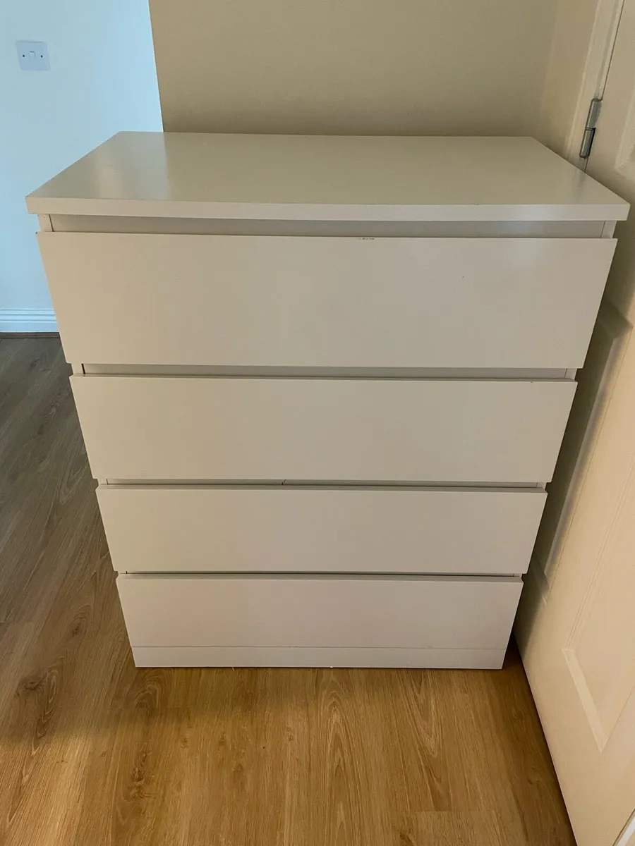 IKEA Malm Chest of Drawers (White, 4-Drawer) - Image 1