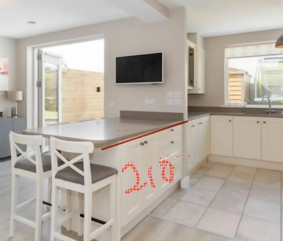Nolan Kitchen island with quartz - Image 3