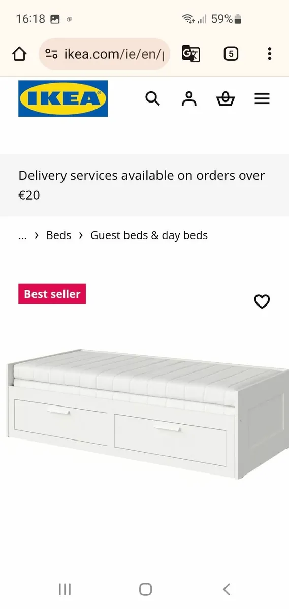 Ikea Day Bed (Brimnes) - Image 1