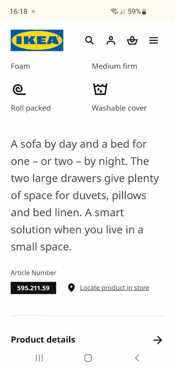 Ikea Day Bed (Brimnes) - Image 2