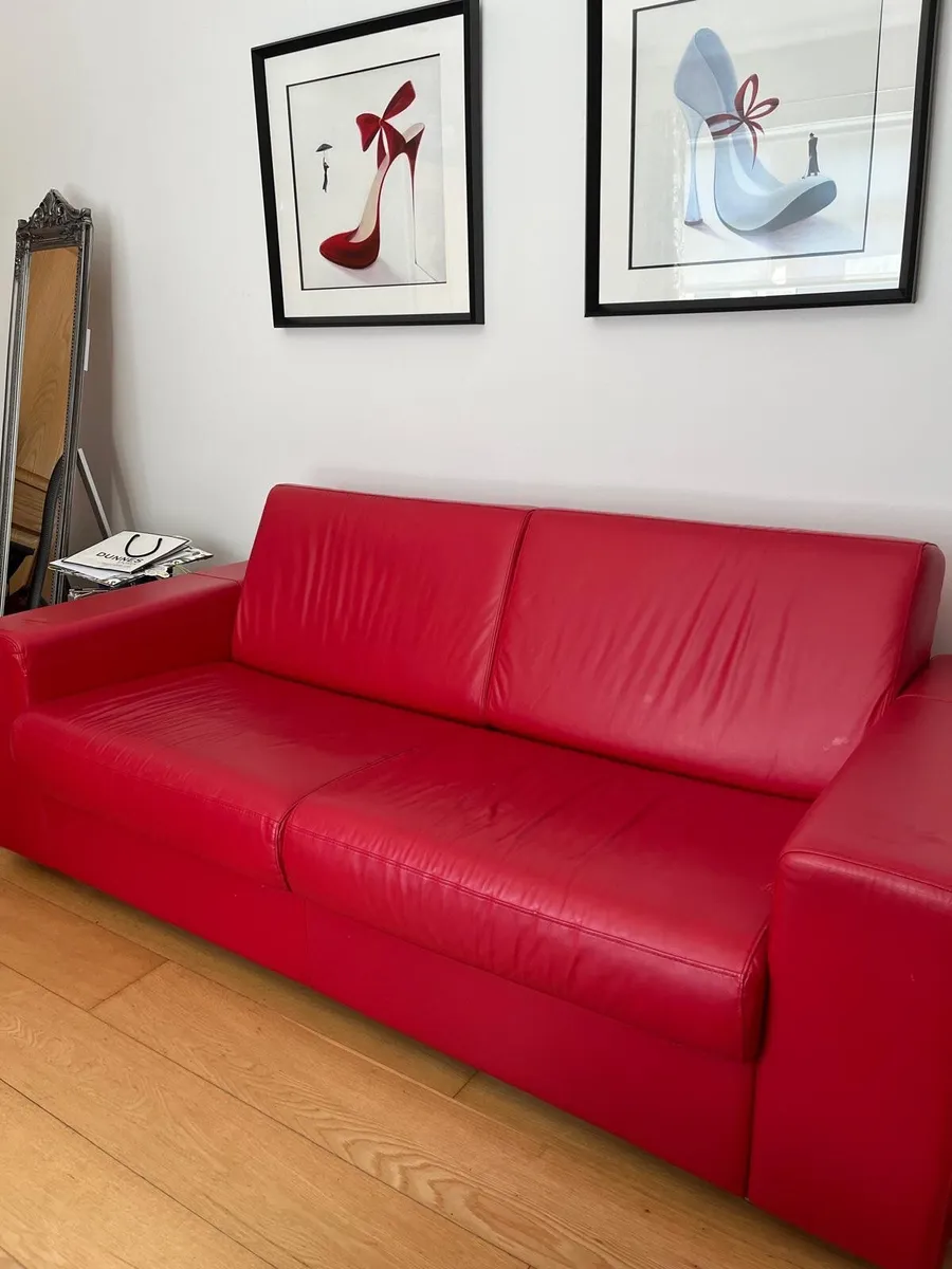 Leather Sofa Bed for Sale - Image 1