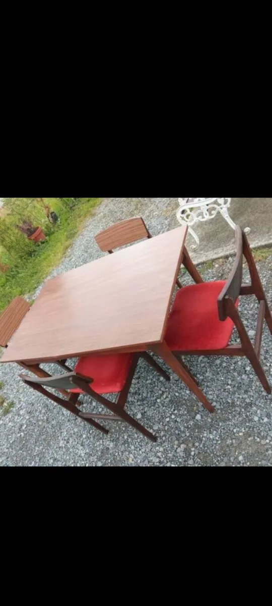 mid century teak draw leaf dining set - Image 2