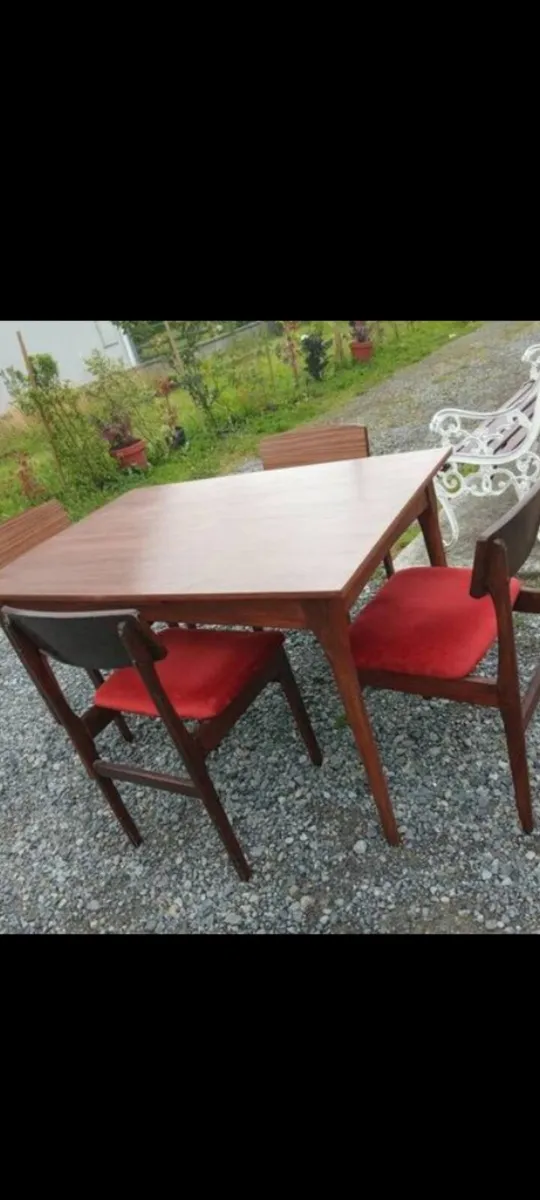mid century teak draw leaf dining set - Image 3
