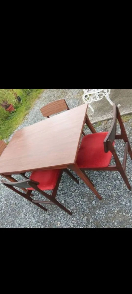 mid century teak draw leaf dining set - Image 4