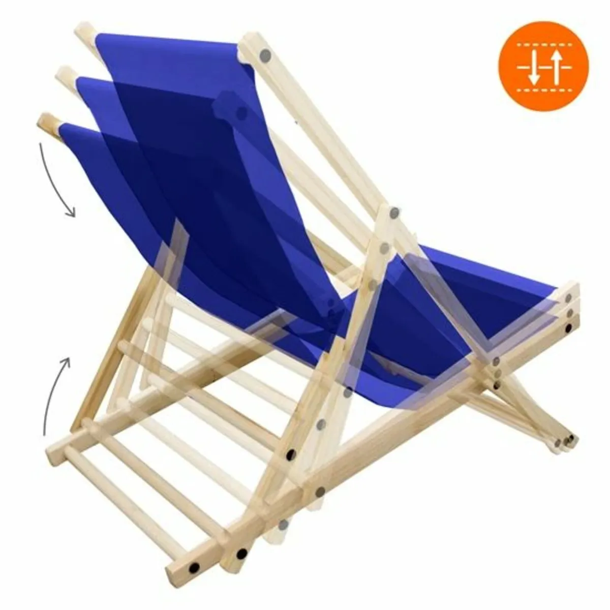 Set of 10 sun loungers foldable wood adjustable ba - Image 4