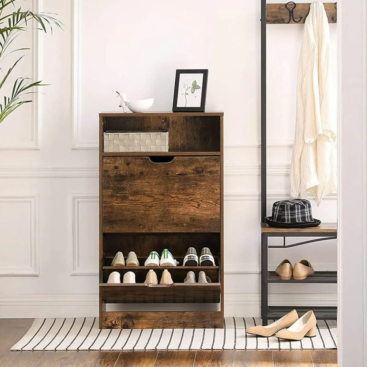 Shoe cabinet with 2 flaps, shoe rack - Image 1