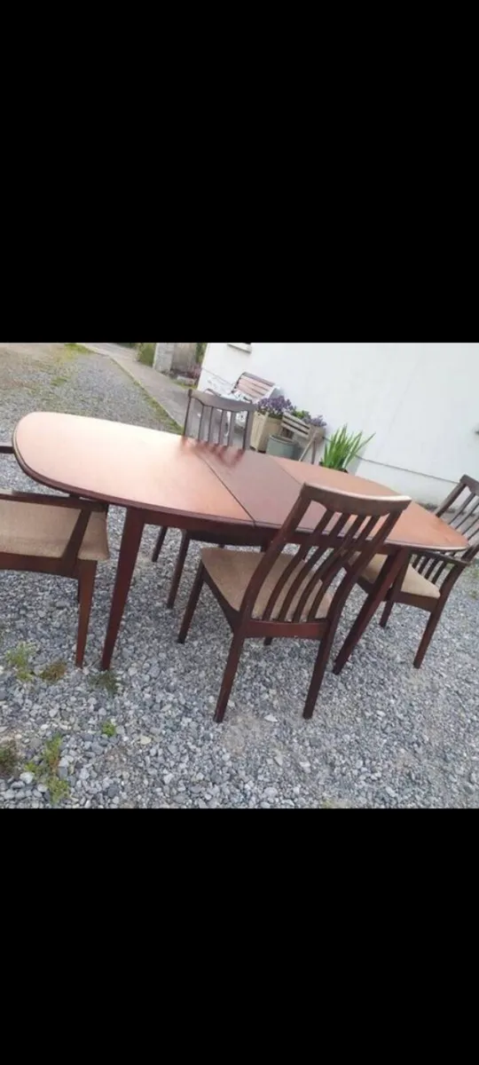 mid century teak dining set restored - Image 1