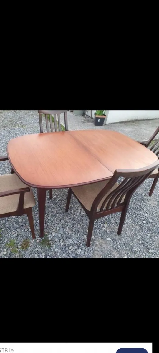 mid century teak dining set restored - Image 3