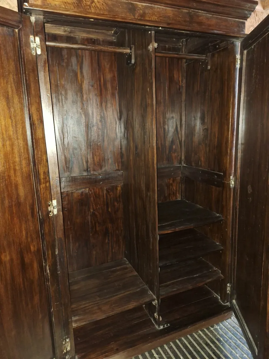 2 x Solid Mahogany Wardrobes - Image 2