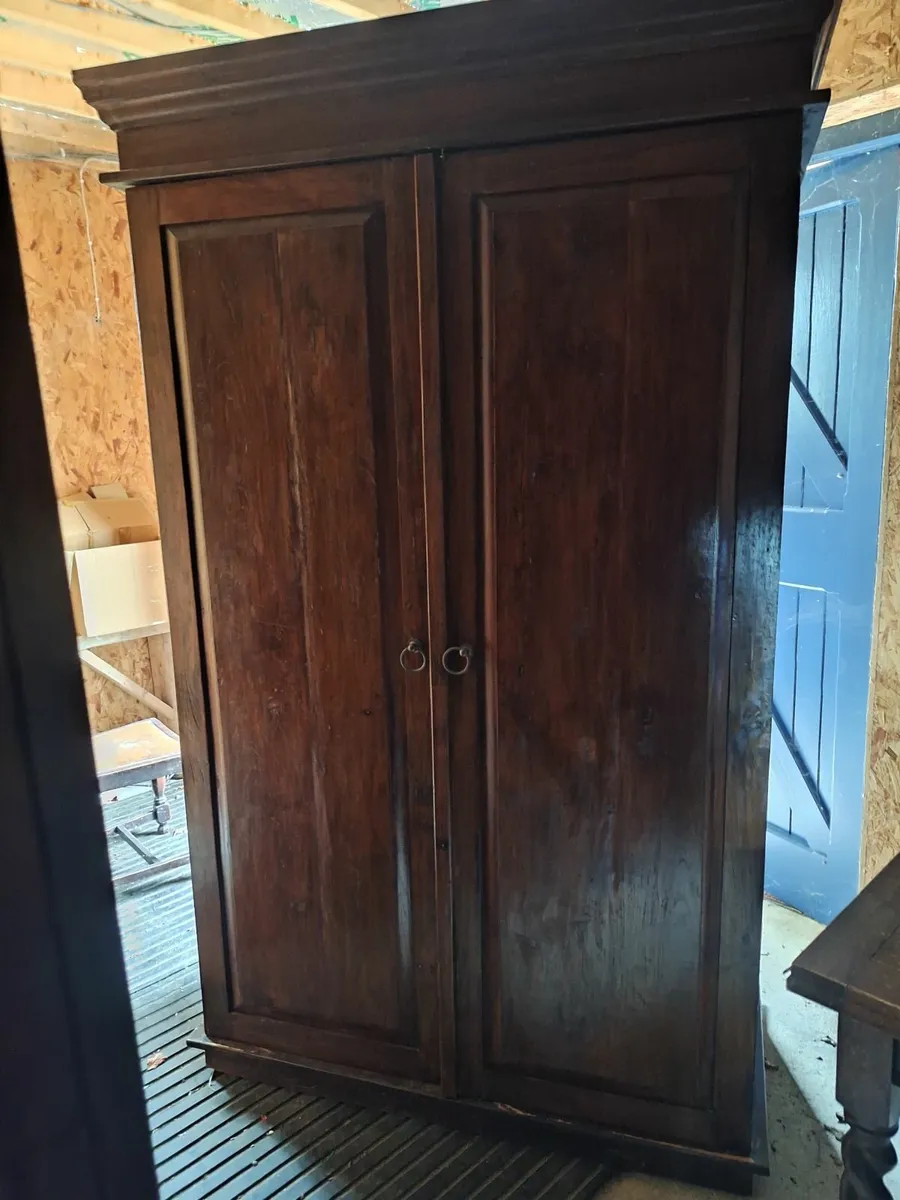 2 x Solid Mahogany Wardrobes - Image 3