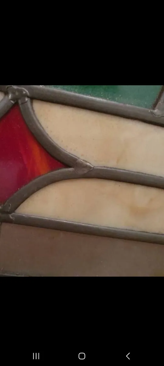 antique lead glass panels x6 - Image 2