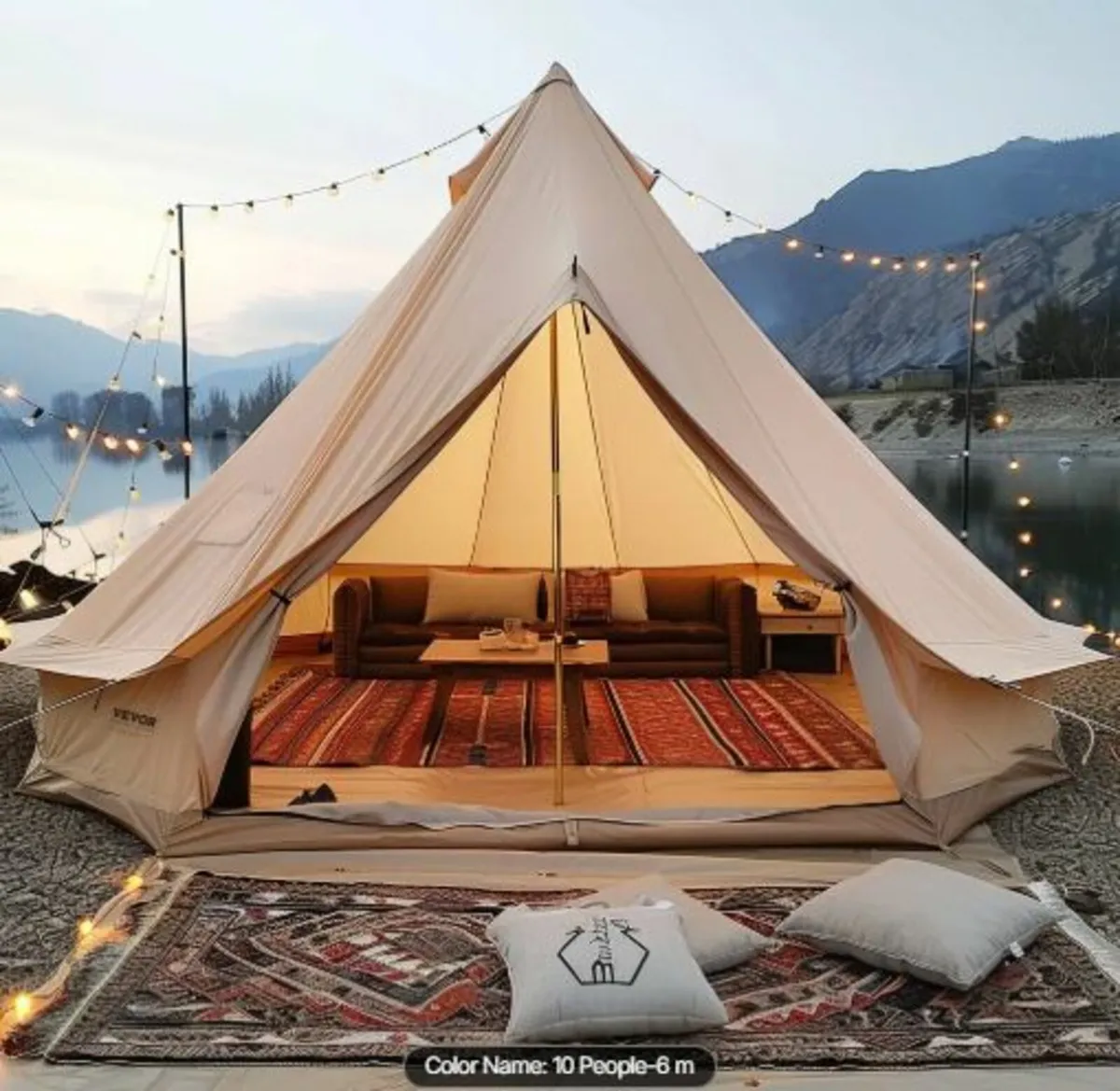 Canvas Bell Tent, 4 Seasons 6 m/19.68ft Yurt Tent - Image 1