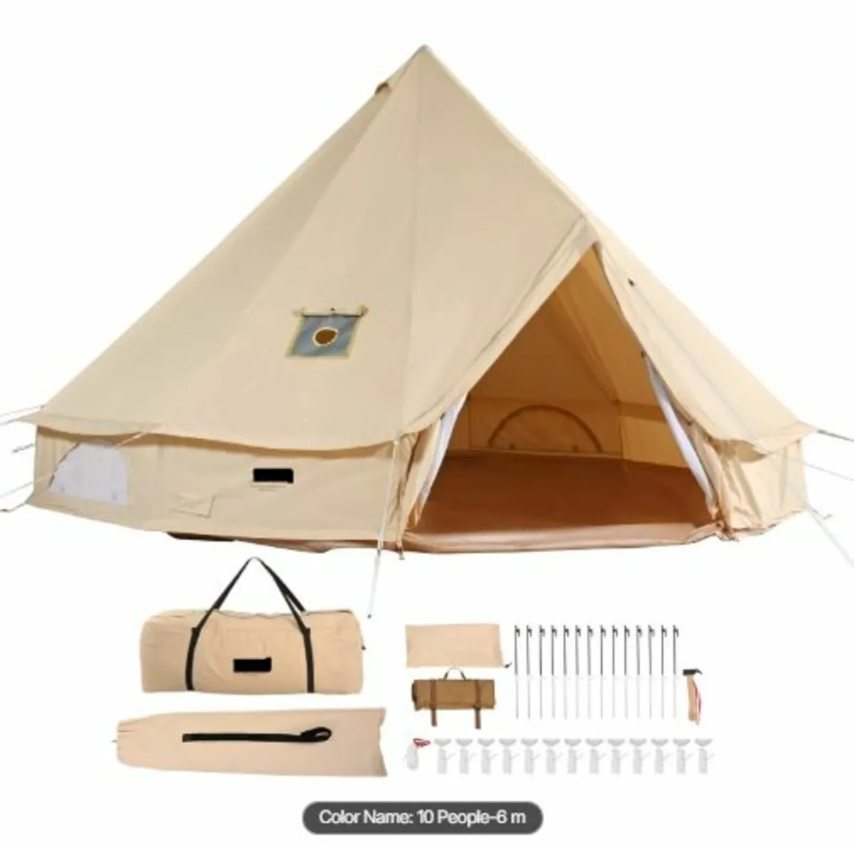 Canvas Bell Tent, 4 Seasons 6 m/19.68ft Yurt Tent - Image 3