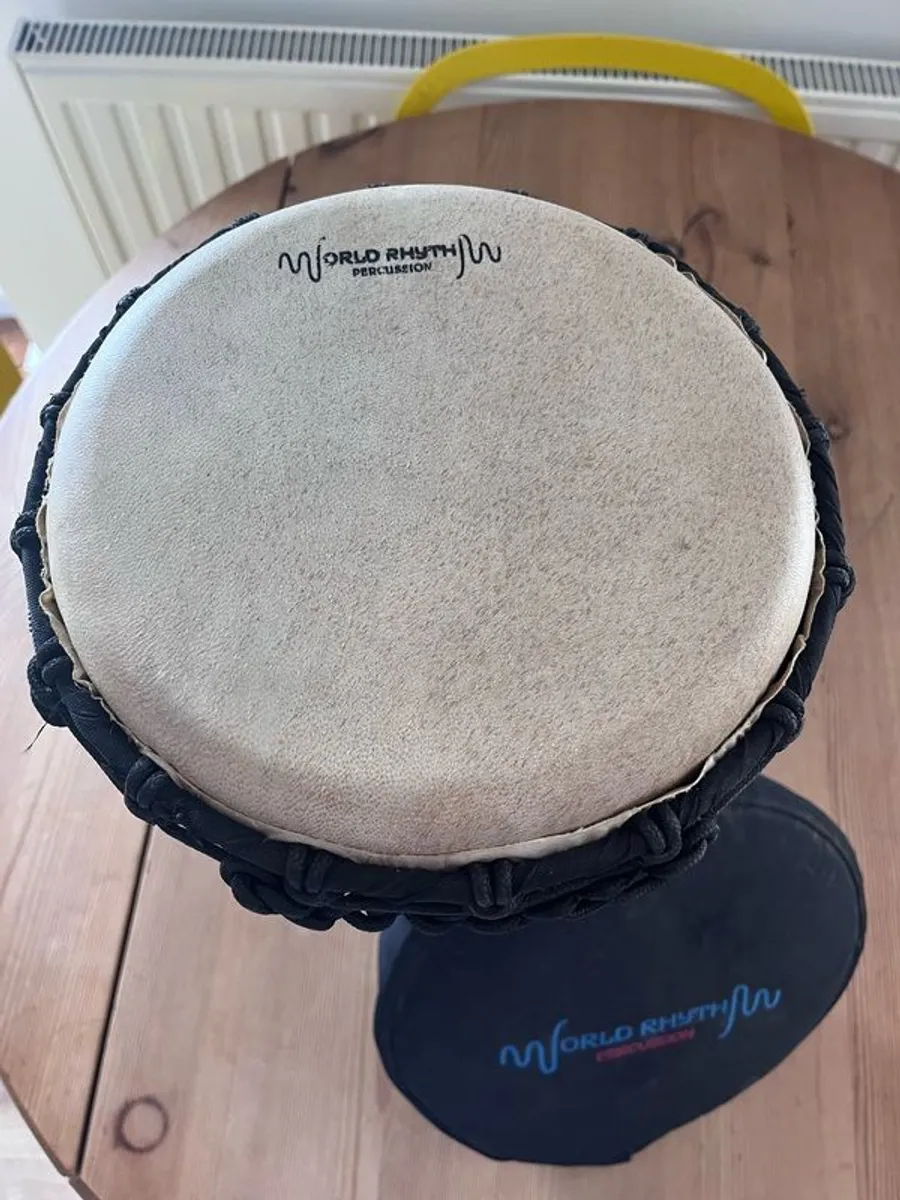 Rope tuned 8.5-9.5" wooden djembe drum - Image 3