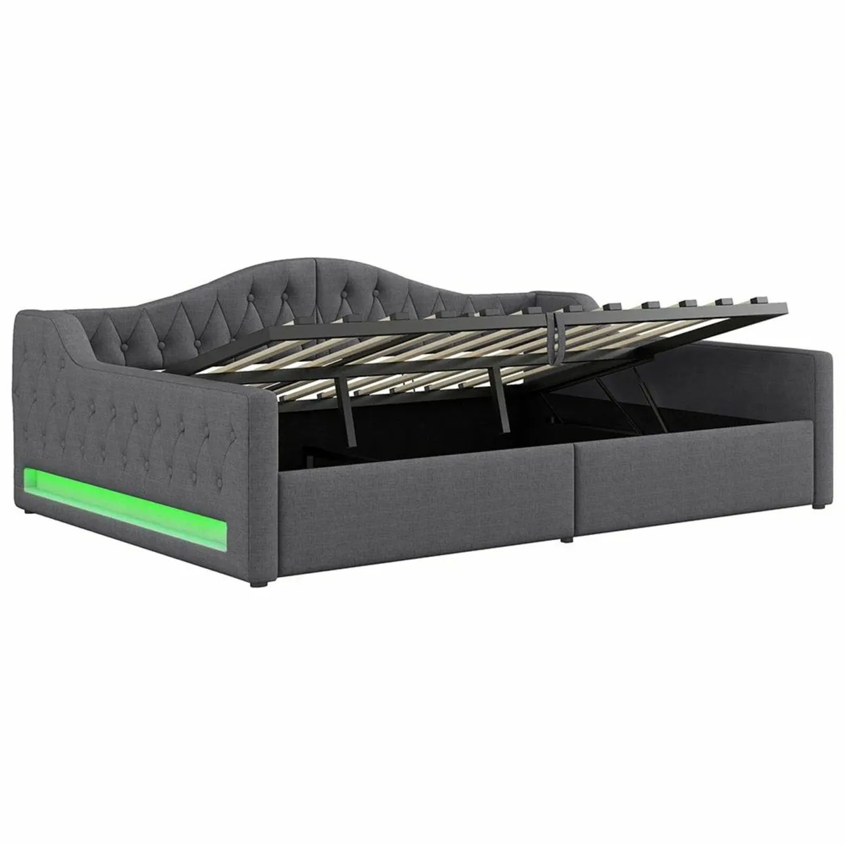 Padded day bed with LED belt and storage space - Image 3