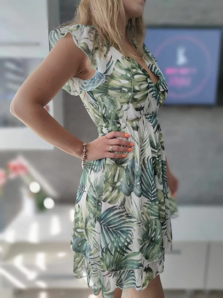 Floral dress, envelope with frills - Image 3