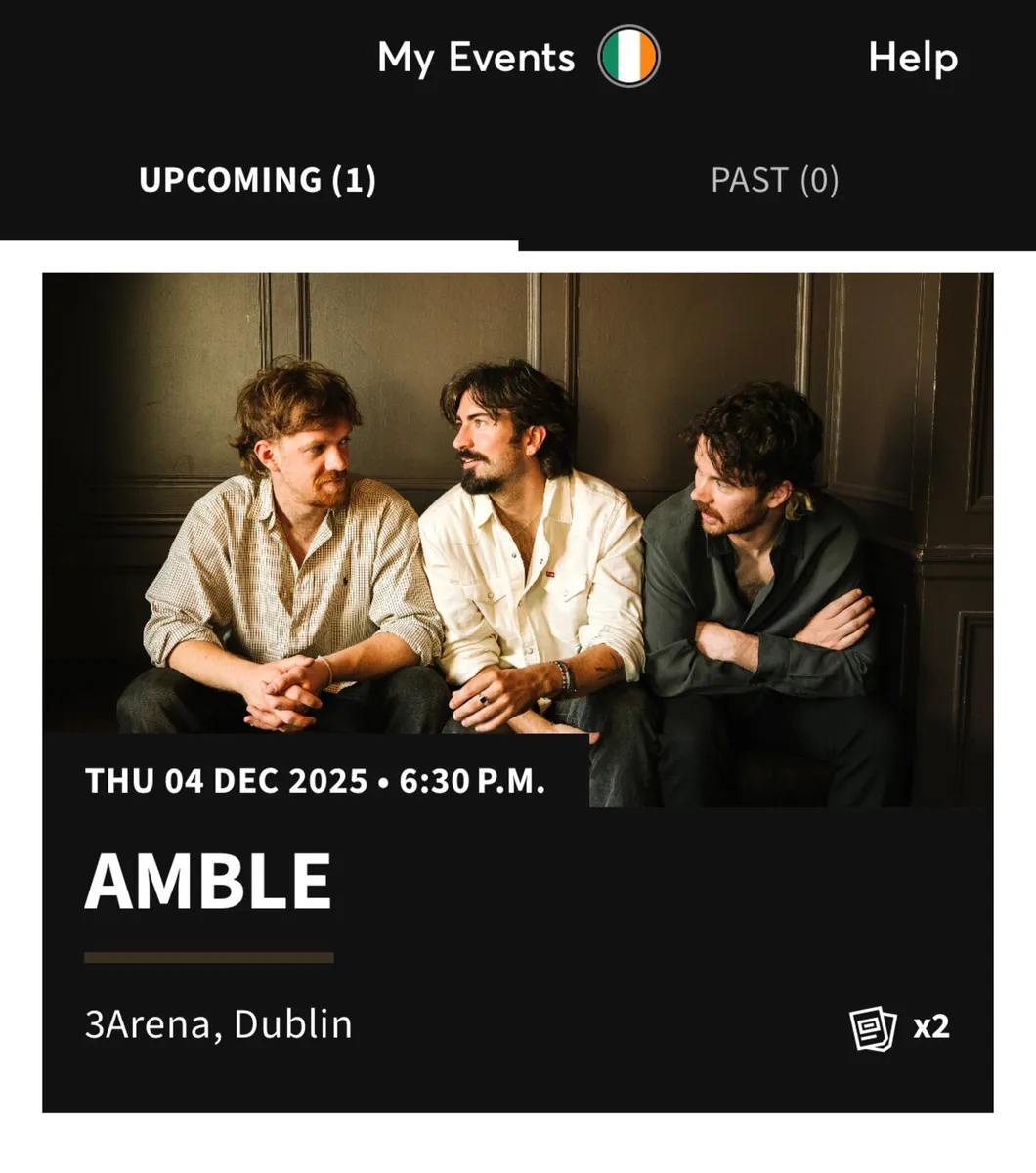 Amble Tickets - Dublin - 4 December x2
