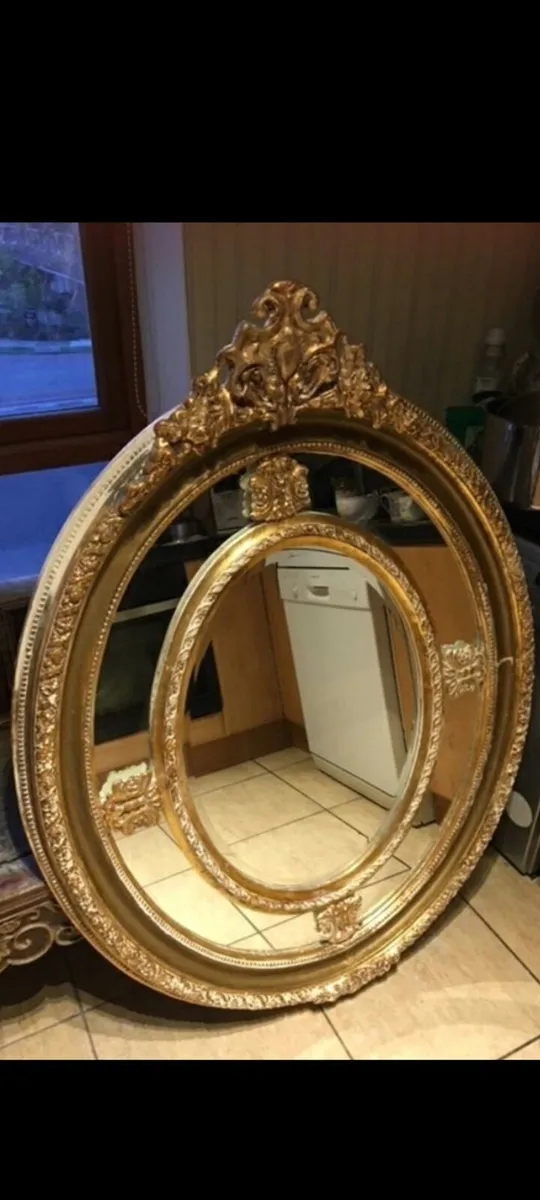 antique victorian plate mirror gilt gesso 4.5ft - Image 2