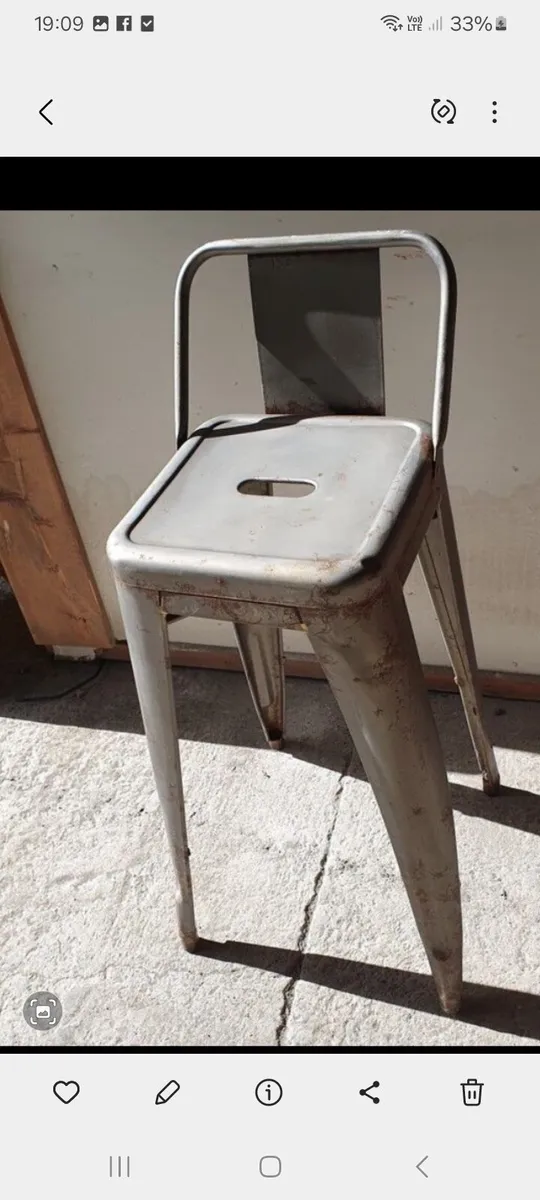 vintage tolix stool france - Image 3