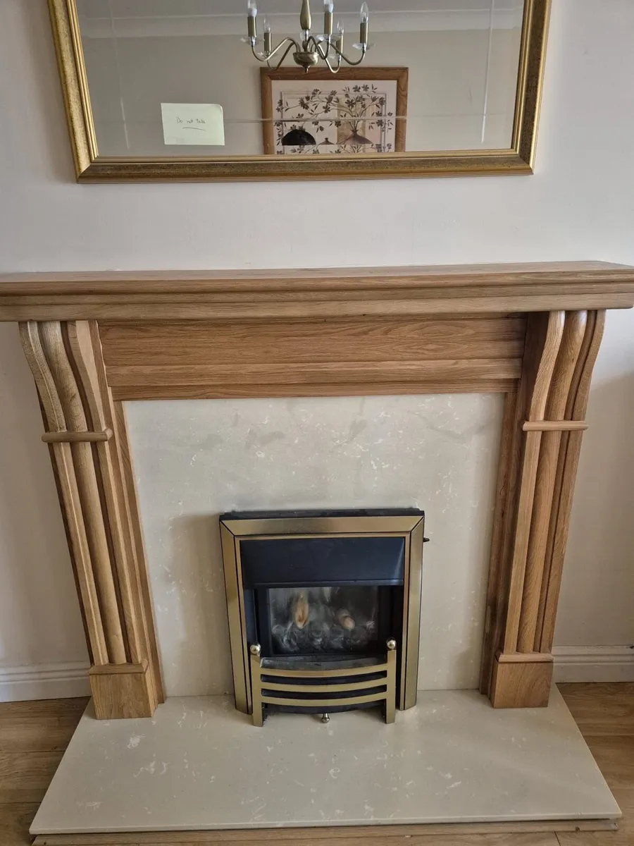 Oak Fireplace and Gas Fire - Image 1