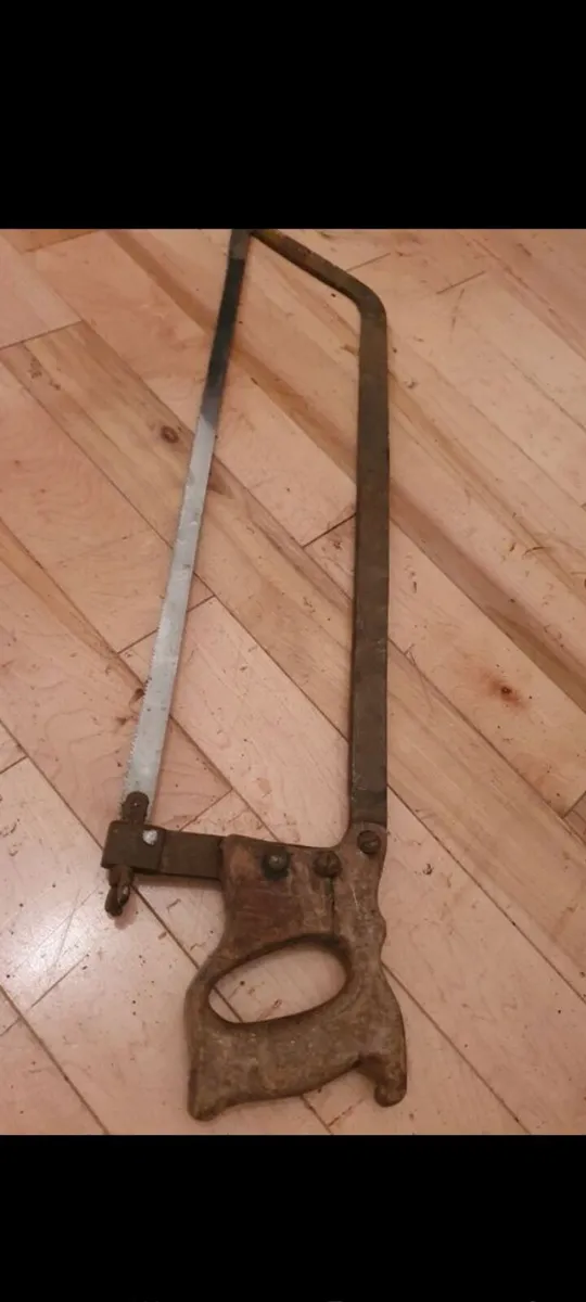 antique butchers saw - Image 1