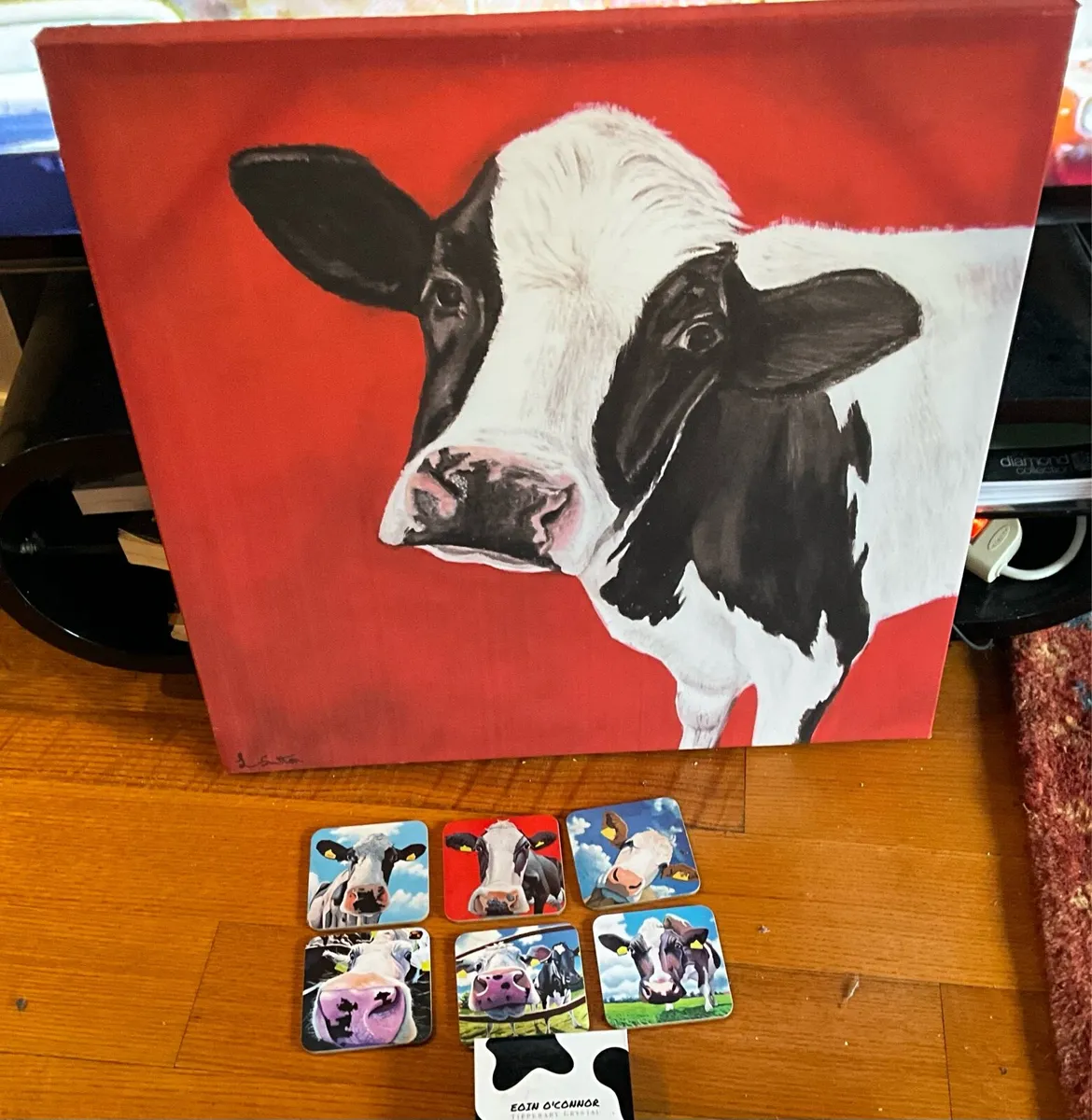 Cow Canvas Print & Set of Erin O’Connor Place Mats - Image 1