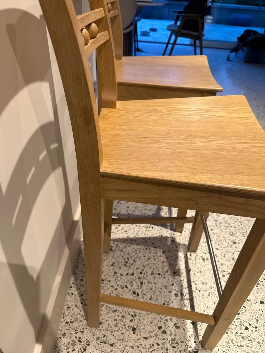 Neptune Wooden Bar Stools - “Suffolk Oak” X 2 - Image 3