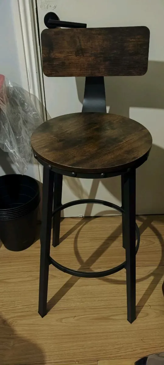 Vasagle Bar Stools | High Back | Rustic Brown/Blac