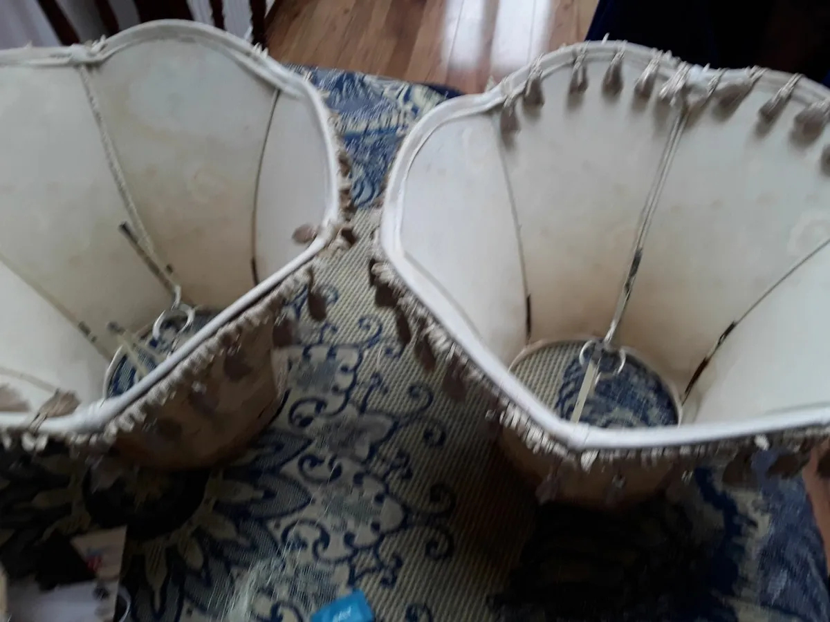 Two old vintage lamp shades - Image 2