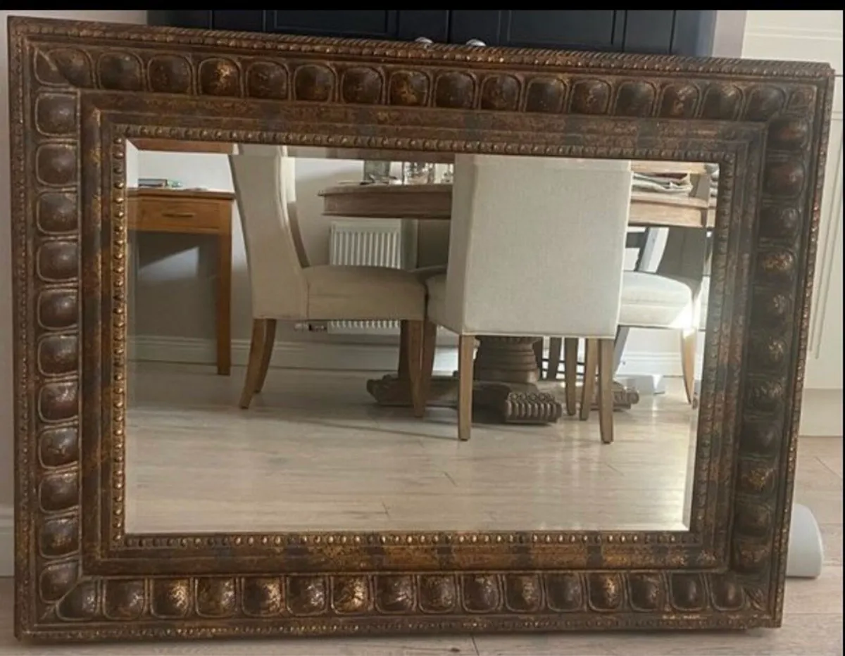 Large Antique Gold Mirror - Image 1