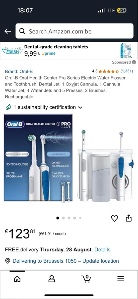 Oral B Water flosser + elec toothbrush charger - Image 4