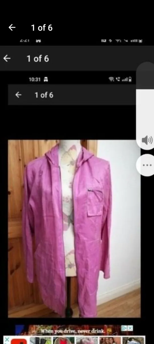 Sasha 100% cotton pink lightweight Jacket, new nev - Image 1