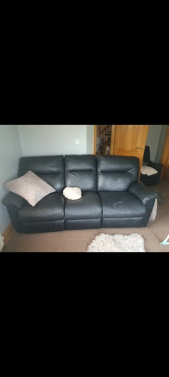 Leather 3 Seater Recliner & Armchair - Image 1