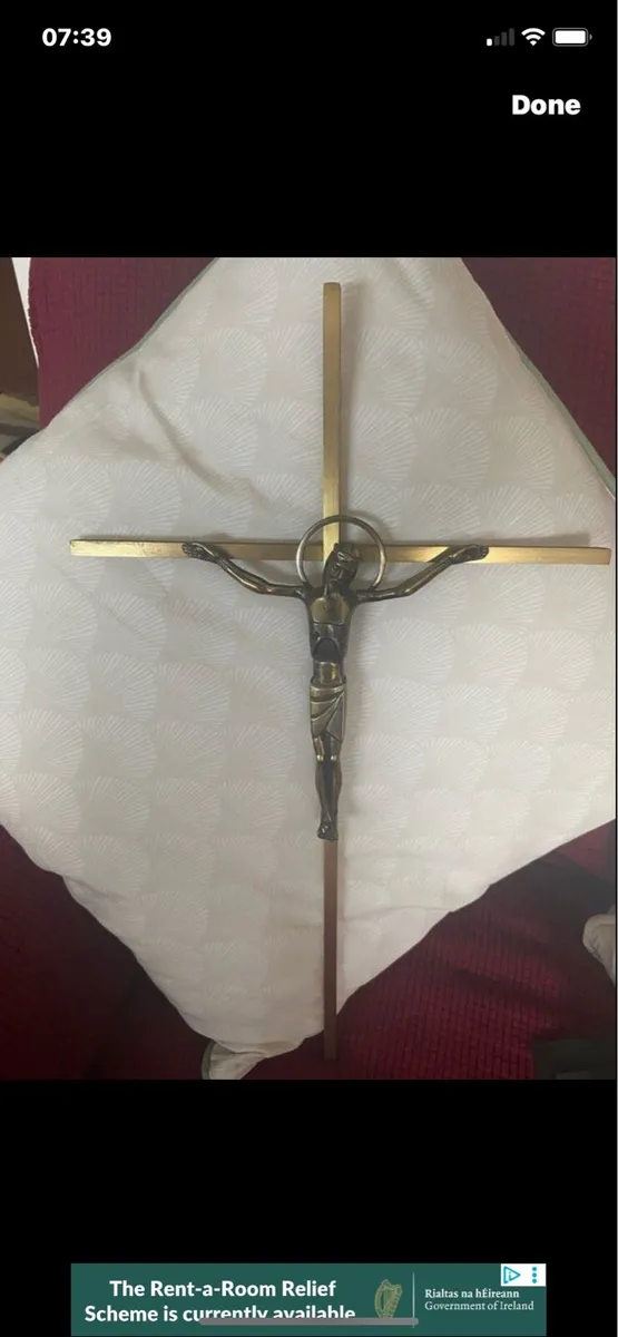 Large Brass Crucifix - Image 2