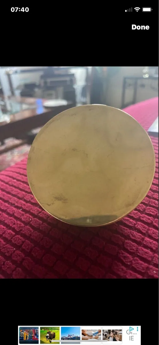 Vintage Brass/ Copper/Mother of Pearl Ring Box - Image 3