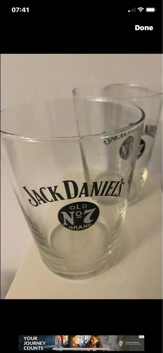 Rare Jack Daniel’s Half Litre Glasses Set - Image 2