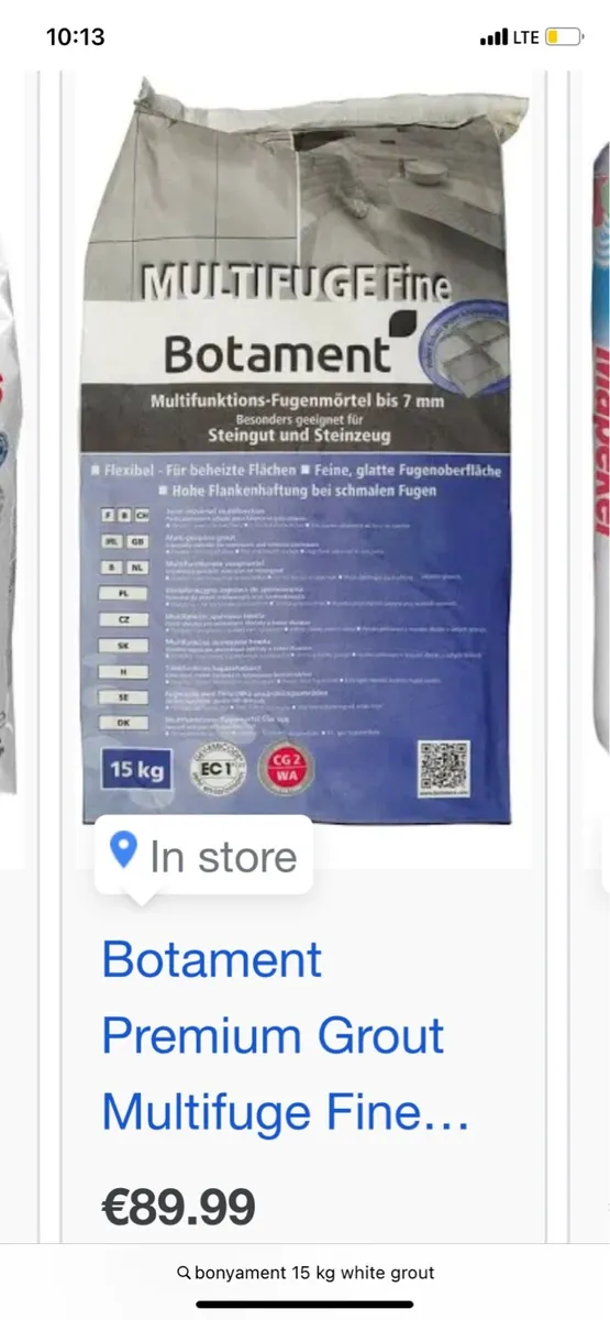 Botament white tile grout