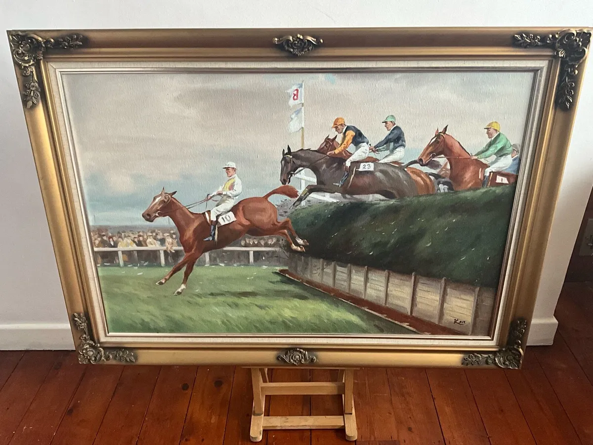 Extra Large Racing Painting - Signed - Image 1