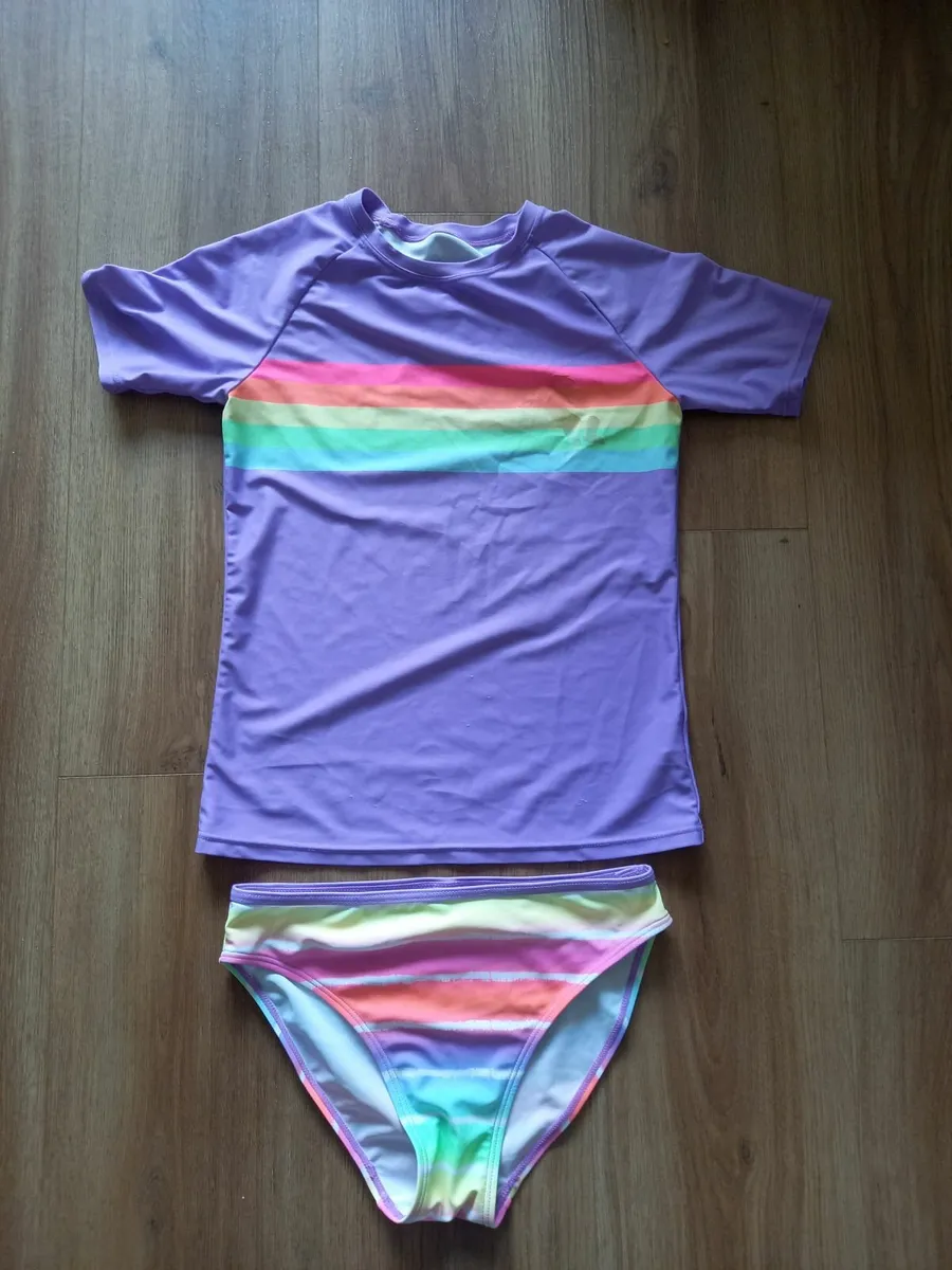 Girl's Rash Vest and Bikini Bottoms Age 10 - Image 1