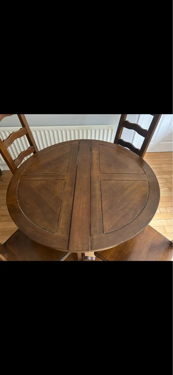 Folding dining room table and 4 chairs - Image 2